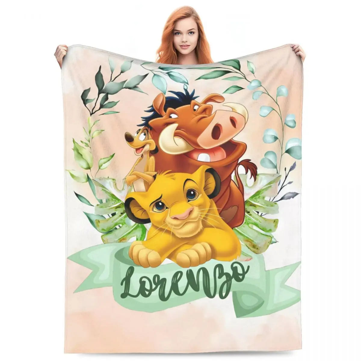 Simba Lion King Blanket Warm Soft Funny Plush Throw Blanket For Couch Bed Travel Flannel Bedspread Bed Cover