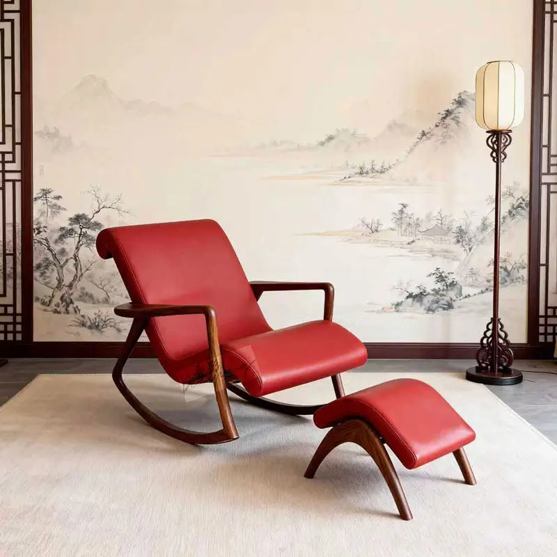 

Solid wood high-end recliner casual simple rocking chair sofa beauty couch