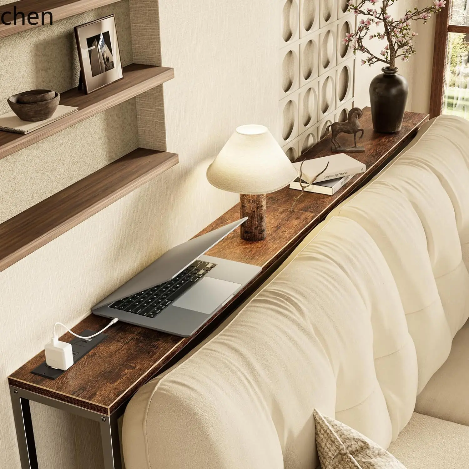 CZ Center Table for Living Room, Sofa Narrow Hallway Table, Rustic Style