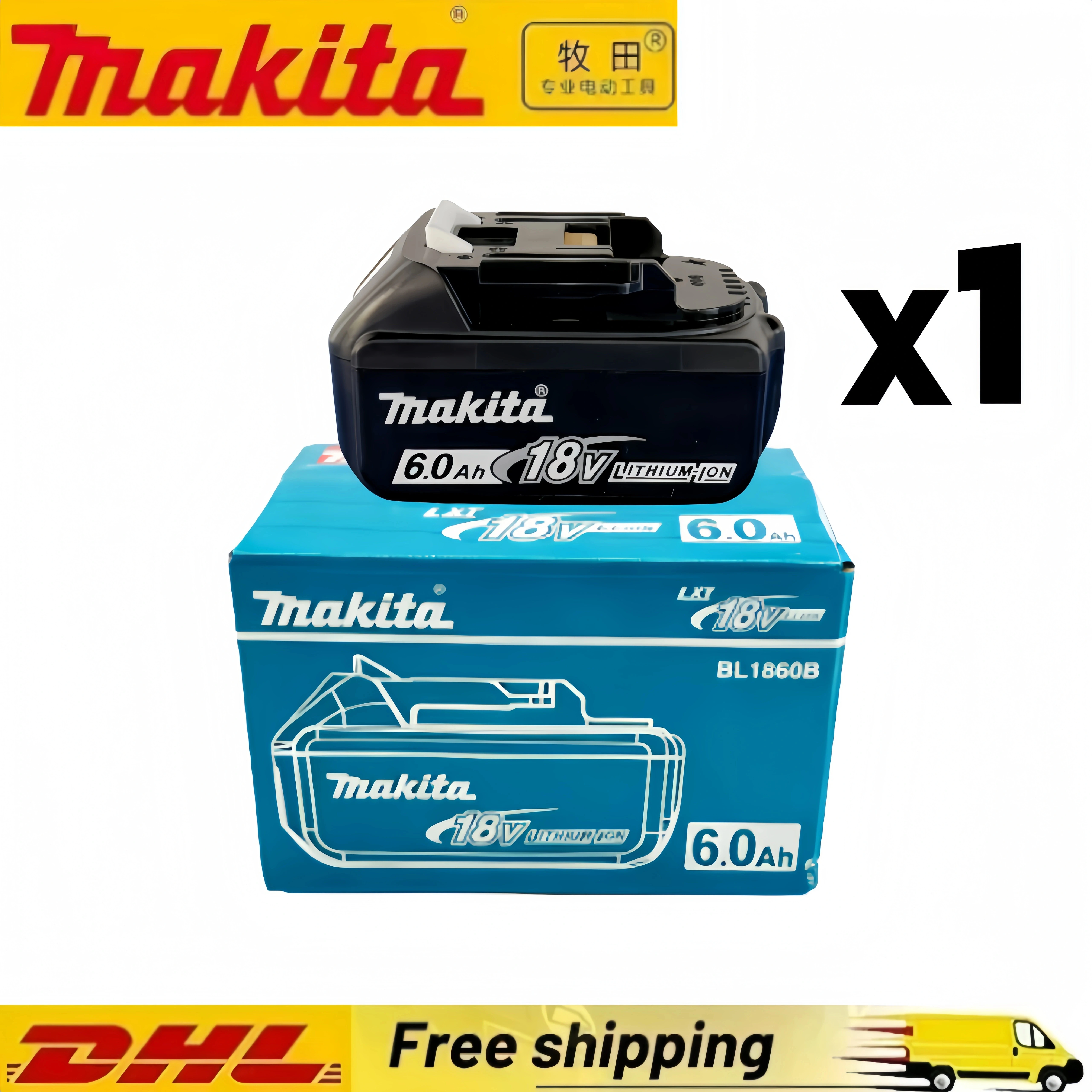 100% véritable Makita 6Ah pour batterie Makita 18V BL1860B BL1840 BL1830B BL1850B BL1850 BL1860 BL1815 batterie au Lithium de remplacement