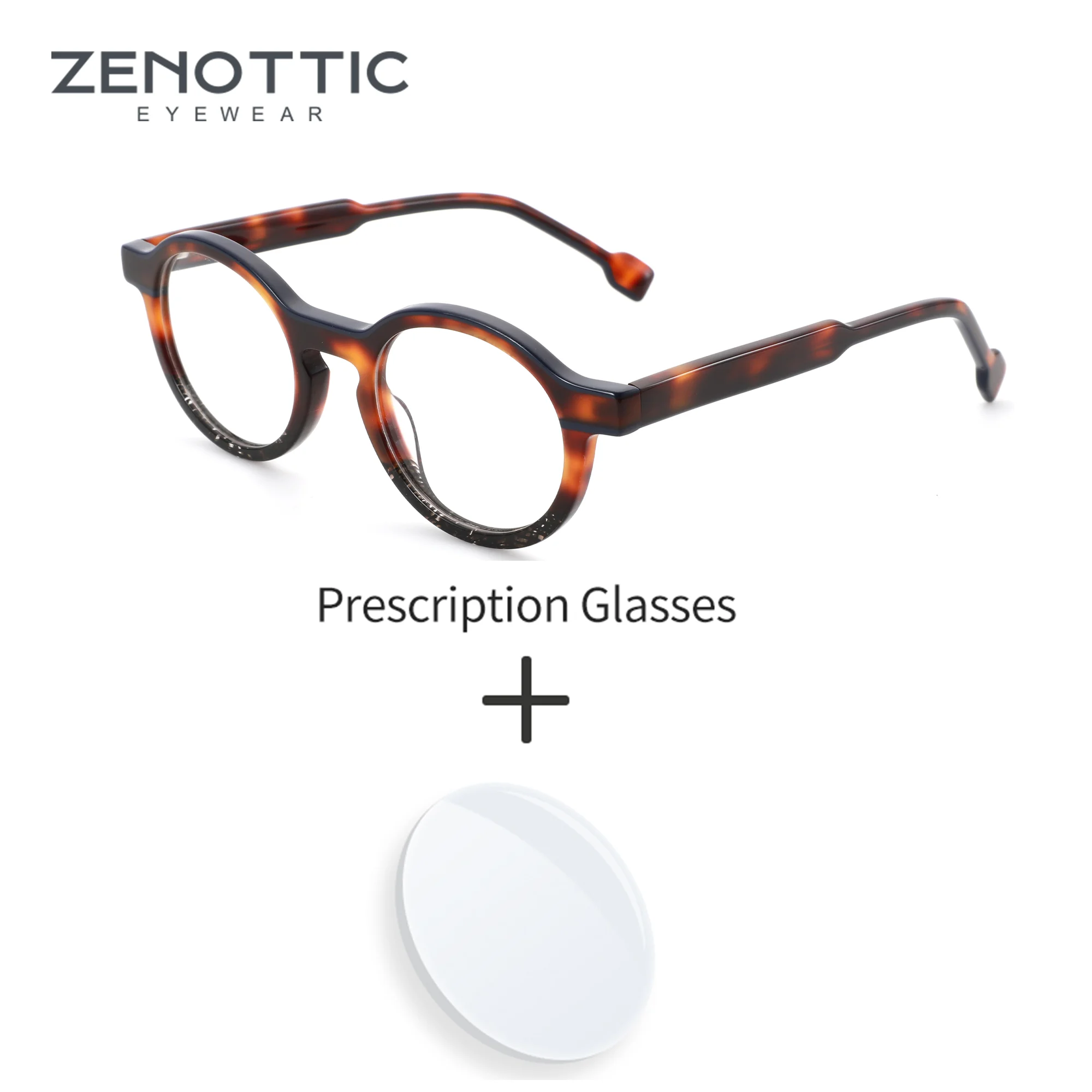 

ZENOTTIC M Size New Modish Round Prescription Glasses For Unisex Novel Optical Eyeglasses Handmade Acetate Photochromic Eyewear