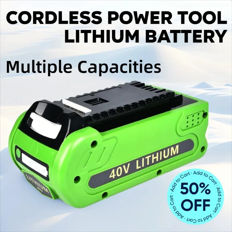 

Multiple Capacities 40V for Greenworks G-MAX 29472 29462 29252 20202 22262 40V Cordless Power Tool Lithium Battery