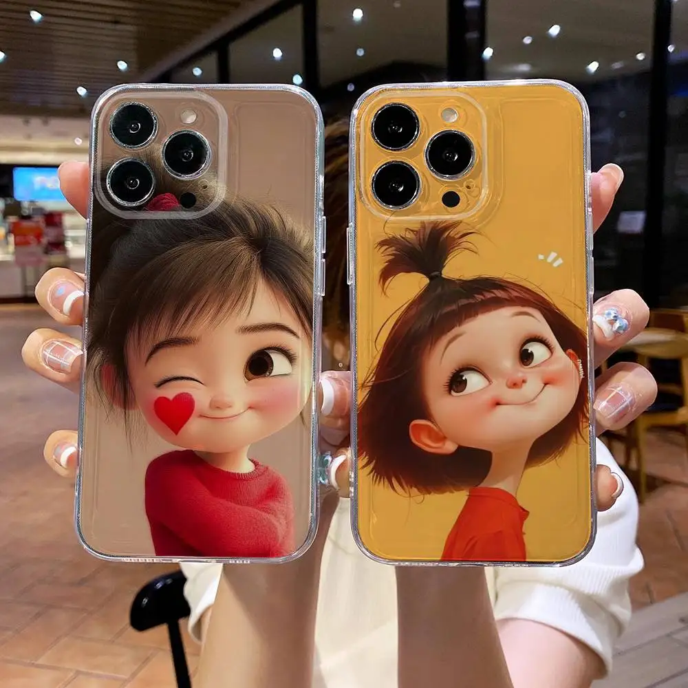 

Cute Angry Little Girl Phone Case For iPhone 17 16e 16 15 14 13 12 11mini Pro Max X XR XSMAX 8 7 Air Plus Soft Cover