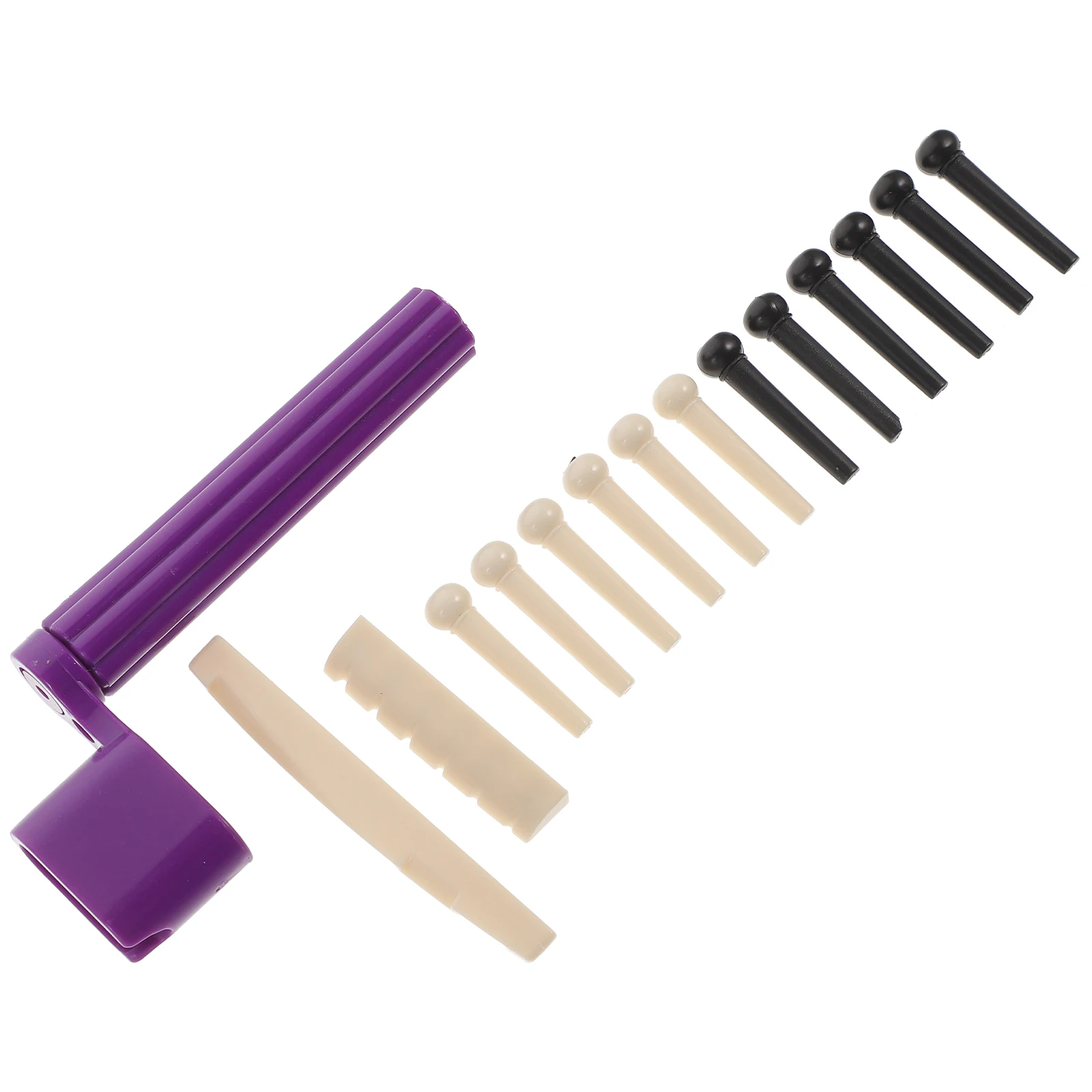 

Guitar Accessory Set Acoustic Saddle Nut Kit Combination Pegs ABS Setup Tool Bridge Pin Repair String Winder Guitar Parts