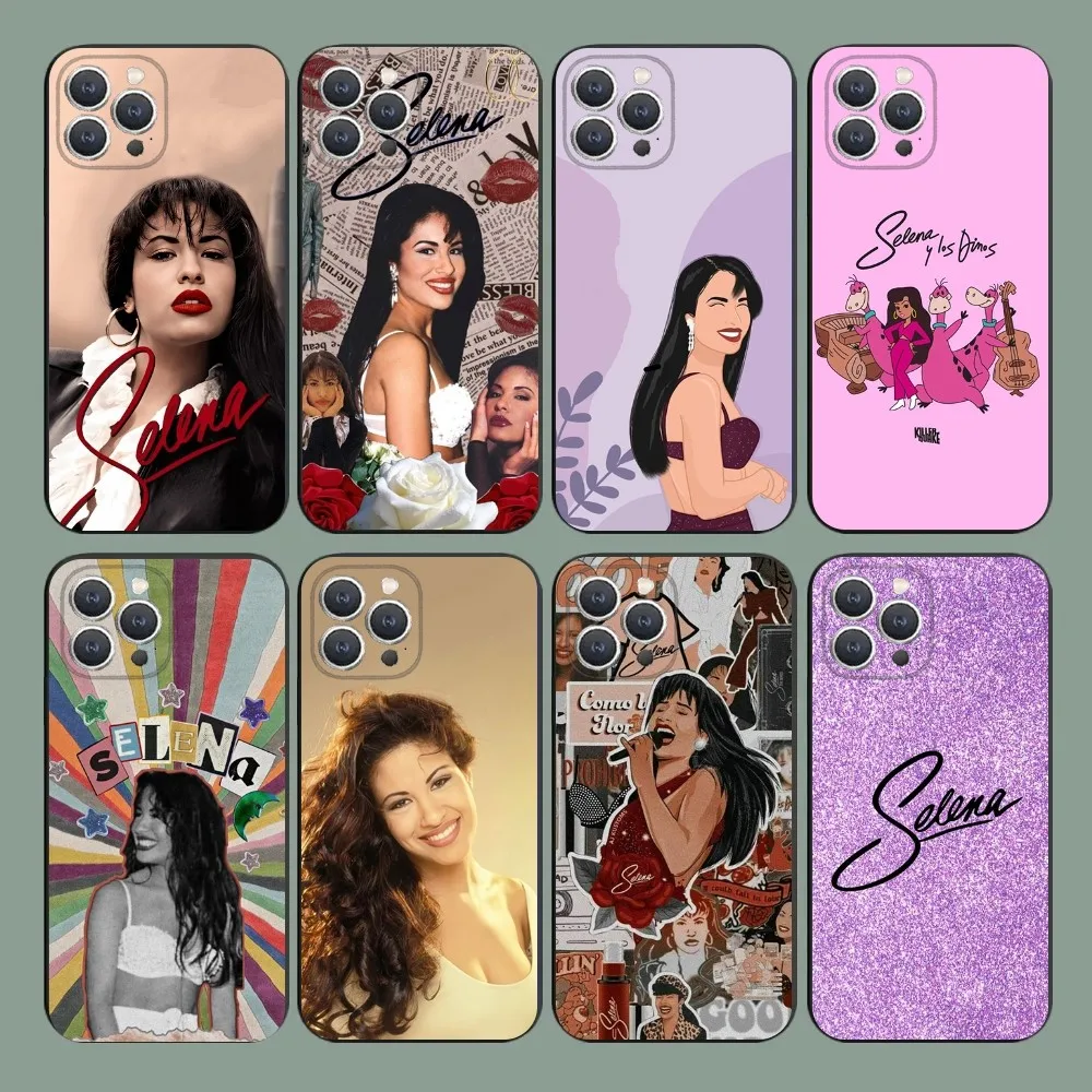 

Singer Selena Quintanilla Phone Case For iPhone 15,14,13,12,11,Plus,Pro Max,XS,X,XR,SE,Mini,8,7 Soft Silicone Black Cover