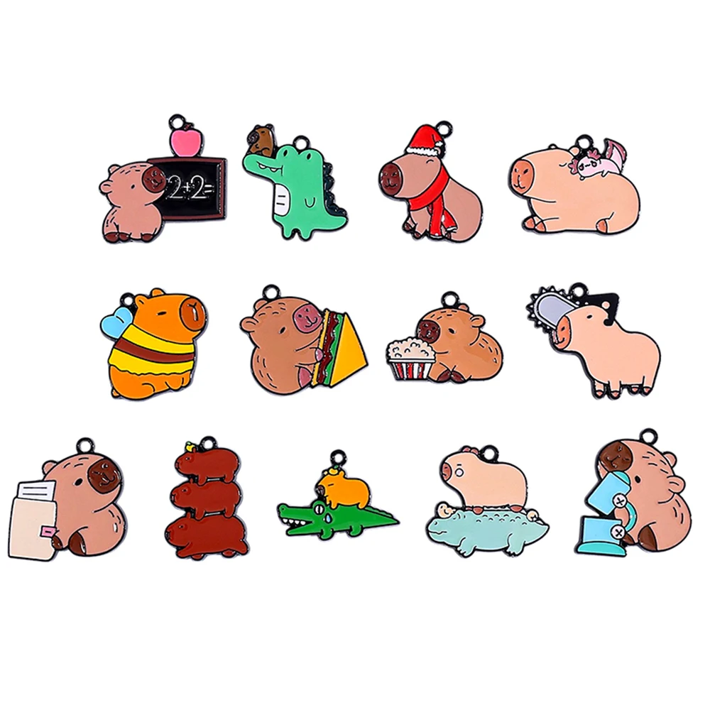 

10 шт., забавные и необычные эмалированные капибары из сплава «сделай сам», небольшой кулон, ювелирные аксессуары