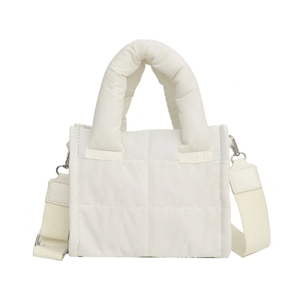 

Korean Style Down Cotton Shoulder Bag Solid Color Lightweight Cotton-padded Tote Bag Large Capacity Space Cotton