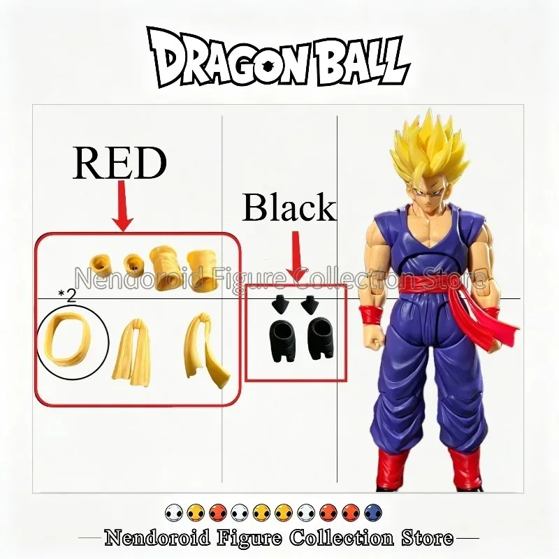 Dragon Ball Z Super Saiyan SHF Gohan Trainingsoutfit-Teile Zubehörteile-Set für SHF Anime-Figur