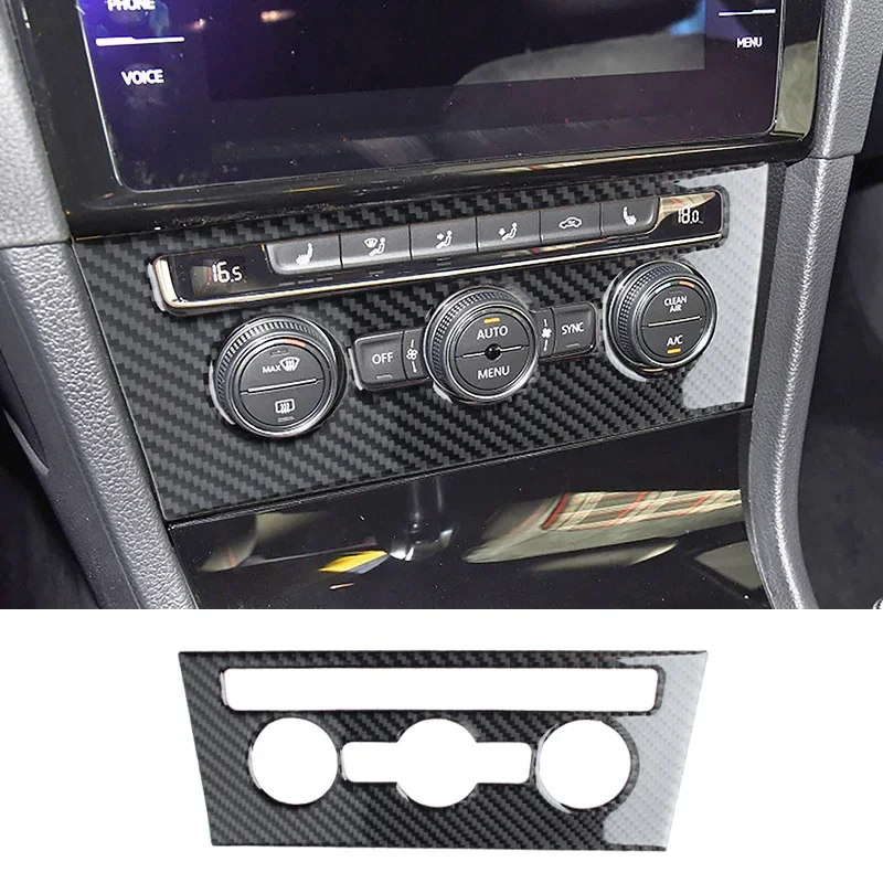 

Air Conditioning Control Decoration Trim Cover Sticker for Volkswagen VW Golf 7 2014-2020 Car Interior Accessories Carbon Fiber