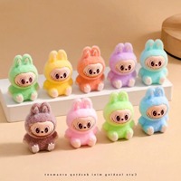 Lovely Lububu Anime Flocked DIY Action Figure Decorative Pendant Desktop Kawaii Dolls Car Ornaments Toy Christmas Gifts