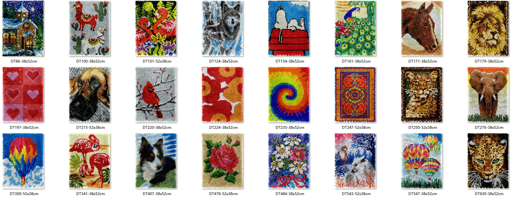 

Незаконченные наборы крючков из акриловой пряжи, подушка для вышивания, передняя вышивка крестиком, ковер, 7 защелок, лидер продаж, верх с животными 38-52 см