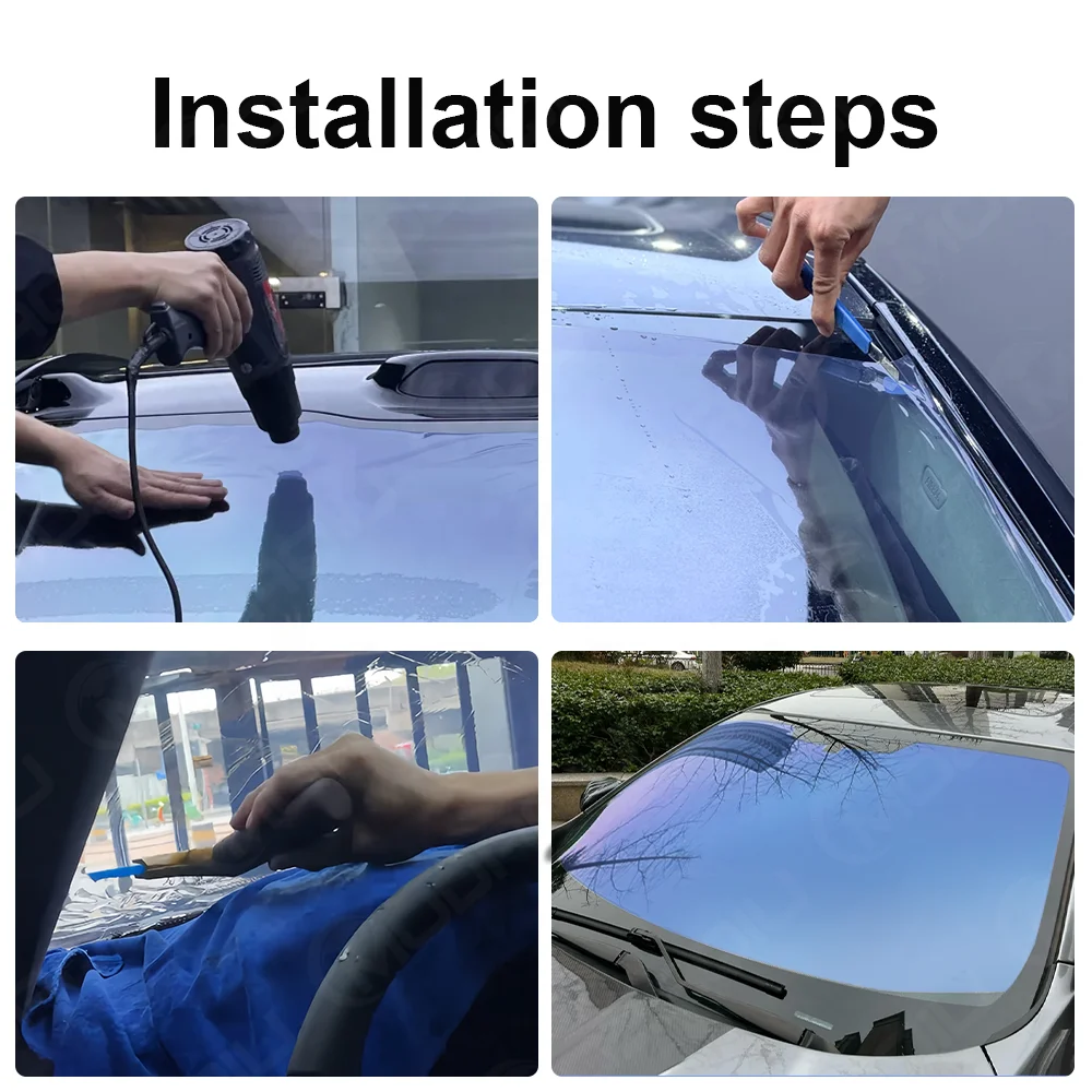 الجملة الحرباء ويندوز تينت فيلم الإطارات الأرجواني VLT 75% اللون تغيير رؤية فائقة الوضوح سيارة الشمسية 2mil الحرباء تينت فيلم #6