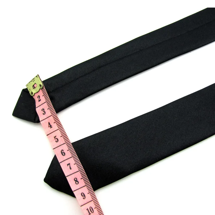 Super Slim Tie 3cm Satin Red Yellow Black Solid Ties Handmade Fashion Men Skinny Narrow Necktie for Wedding Party