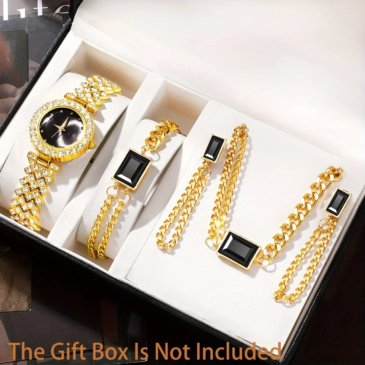 5-piece ladies' elegant quartz watch and sparkling accessory set for daily wear as gifts for friends and family