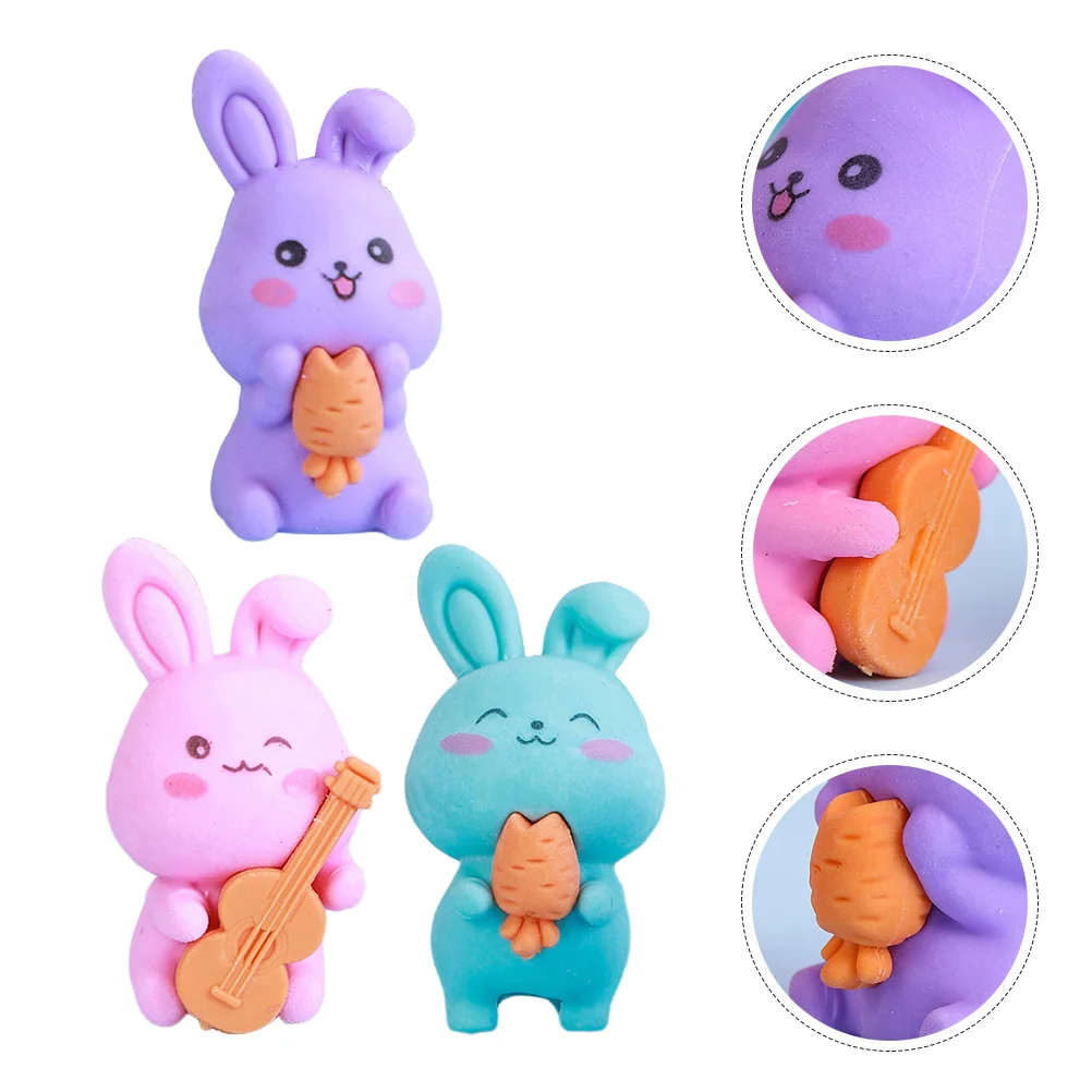 36 Pcs Rabbit Eraser Bunny Erasers for School Drafting Stationery Student Child