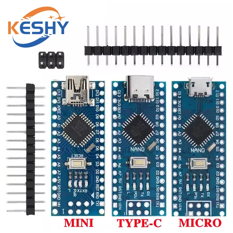 Promotion For arduino Nano 3.0 Atmega328 Controller Compatible Board Module PCB Development Board without USB V3.0 mircro type-c