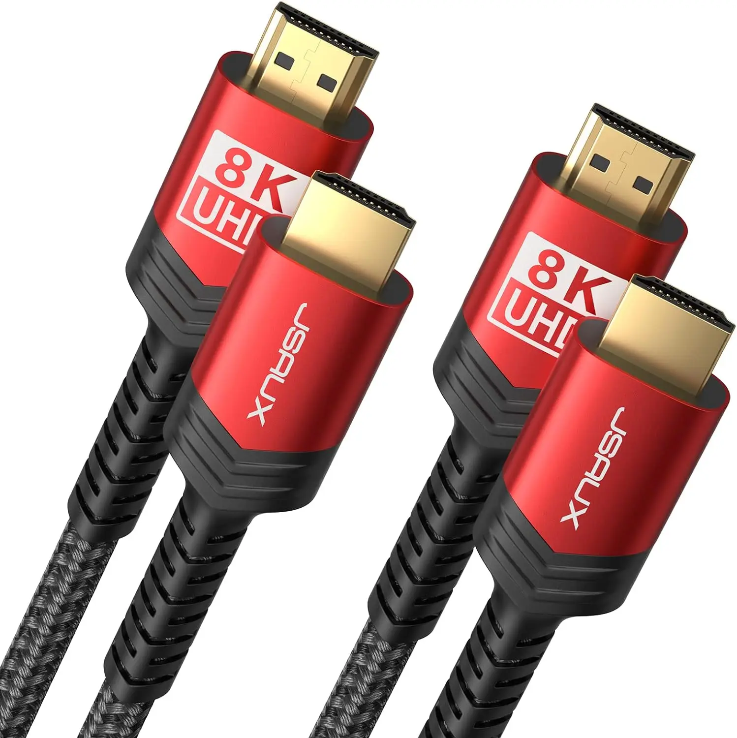 8K HDMI 2.1 Cable 2-Pack 6.6FT,48Gbps Ultra High Speed HDMI Cord, Support 4K@120Hz 8K@60Hz,HDCP 2.2&2.3 Compatible with Switch 2