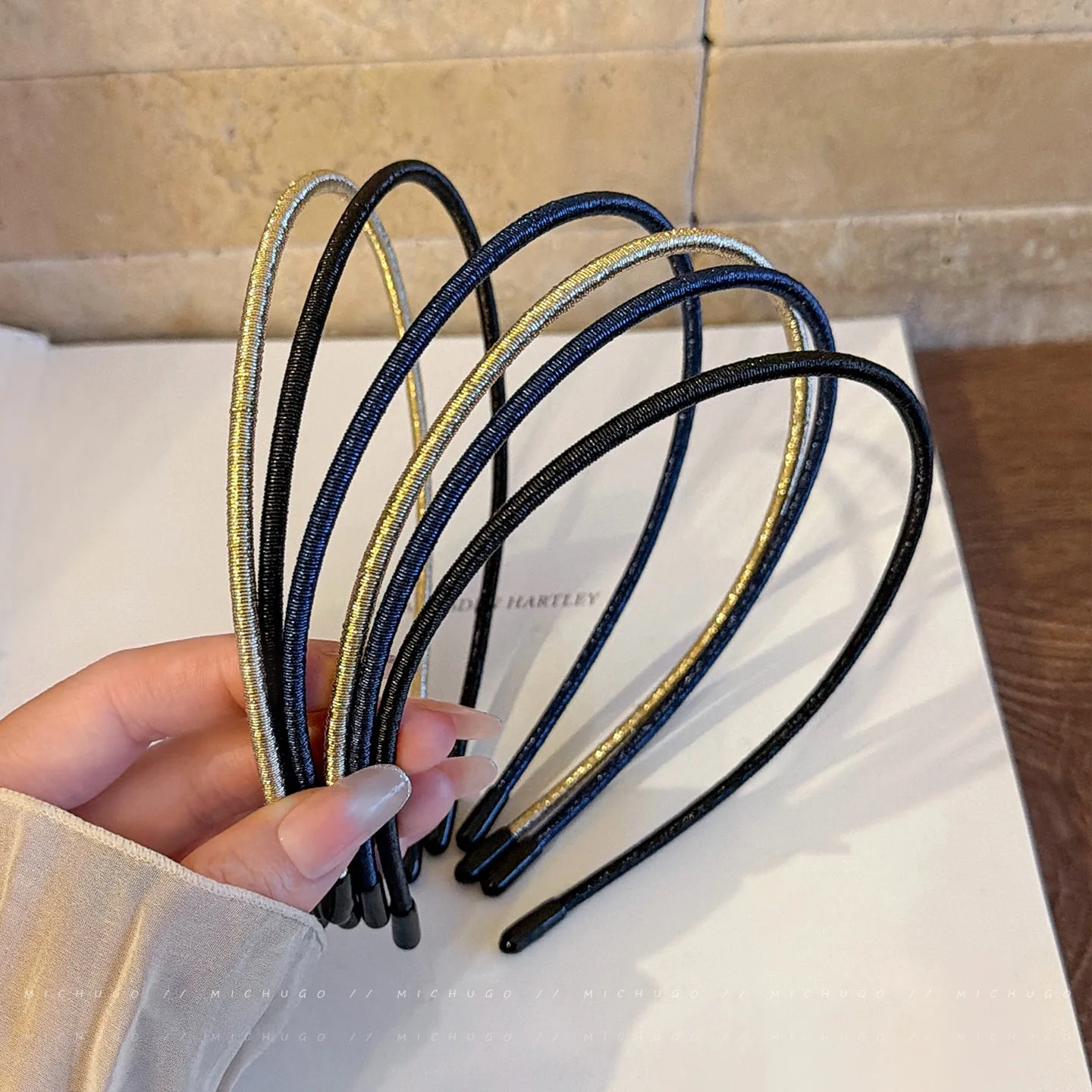 Ultra Thin Invisible Headband No Dent Non-Slip Elastic Hair Hoop Painless Lifting Hairbands for High Ponytail Slim Face Design