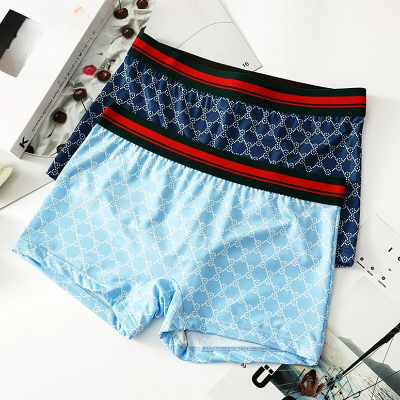 

Women Panties Boxers Briefs Ice Silk Mid Waist Ladies Breathable Lingerie Comfortable Boxer Shorts Soft Girls Underpants New