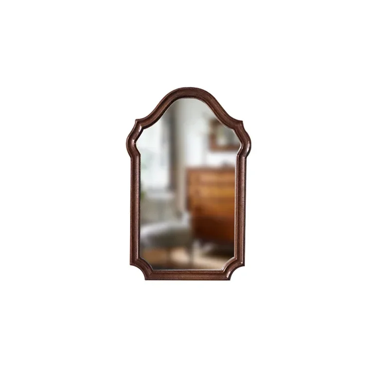 French vintage mirror, solid wood bedroom makeup mirror, wall hanging, picture frame, decorative bathroom, second-hand vanity mi