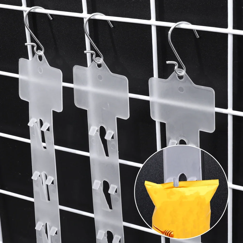 1/6pcs Supermarket Snack Plastic Hanging Strips Store Hanging Snacks Display Hanger Hooks Household Snack Storage Strip Clips