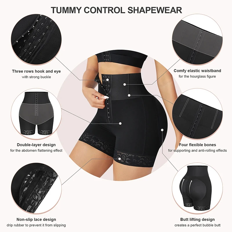 AfruliA High Compression Shapewear Butt Lifter Firm Control Panties Slimming Waist Trainer Fajas Colombianas Girdles Body Shaper