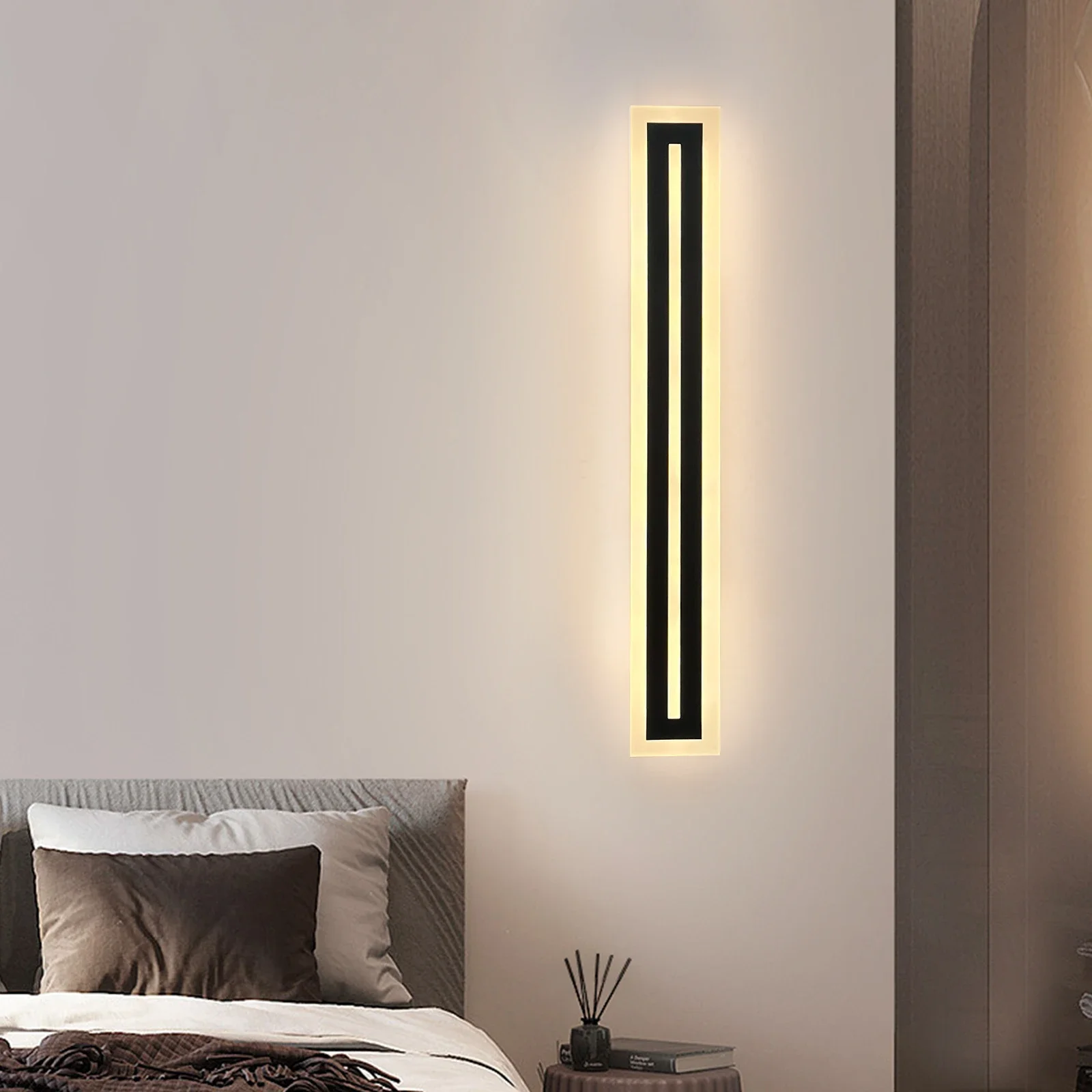 

LED Wall Light – Outdoor & Indoor Use, Modern Frosted Acrylic Frame, Warm Light