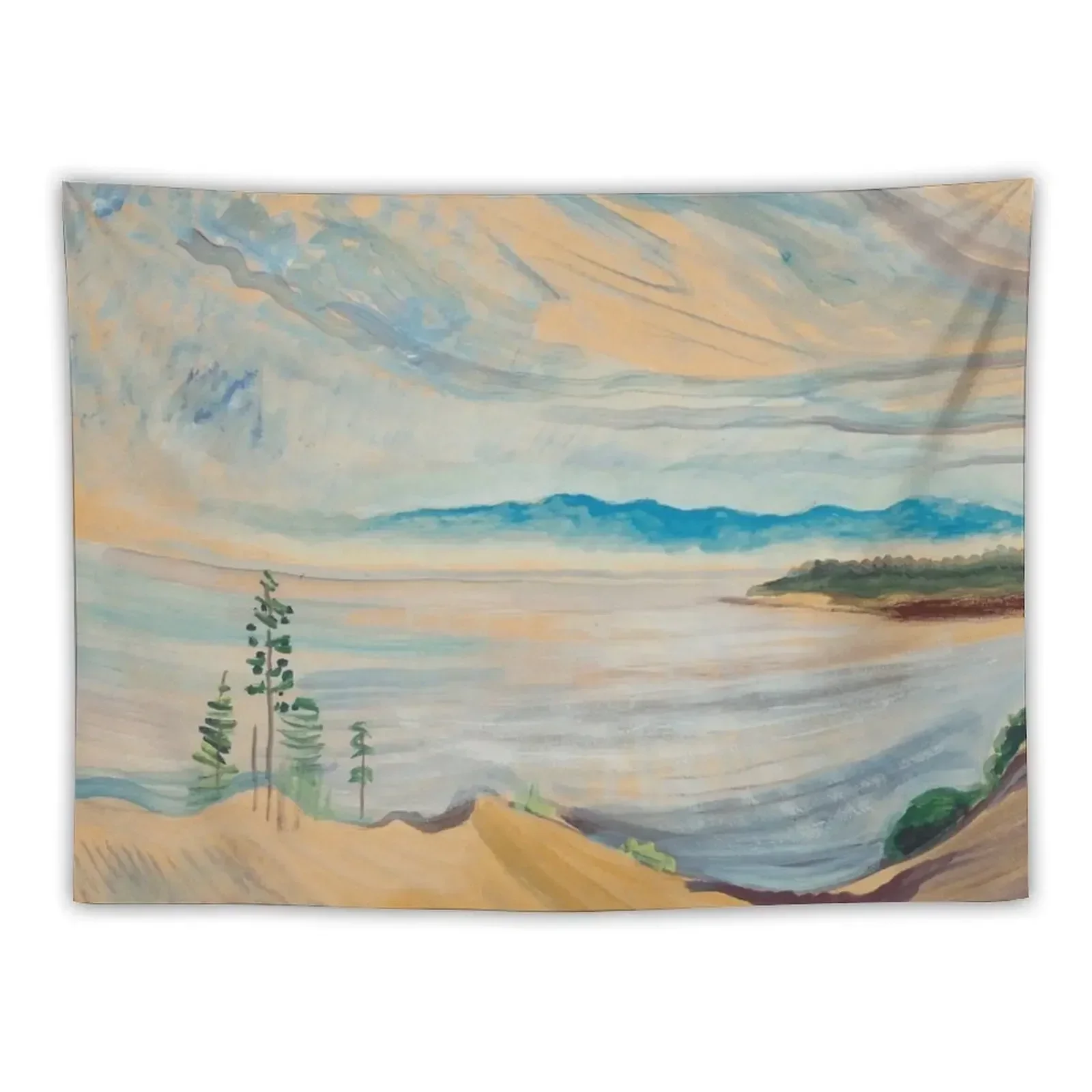 Emily Carr, Strait of Juan de Fuca from the Gravel Pit Tapestry Home Decor Aesthetic Bedroom Decorations Tapestry