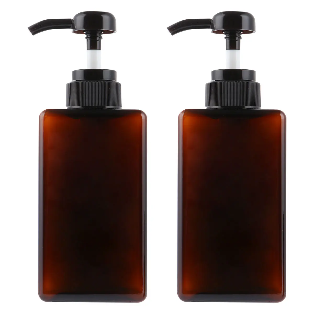 Ensemble de bouteilles à pompe rechargeables, distributeur de Lotion marron de 450Ml, récipient de voyage pour shampoing, savon liquide, 2 pièces