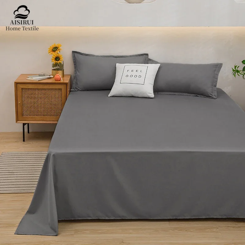 2024 Summer Bed Sheet Soft Fitted Sheet Bed Linens Ropa De Cama Solid Color Twin Full Queen King Sheet(No Pillowcase) Mattress