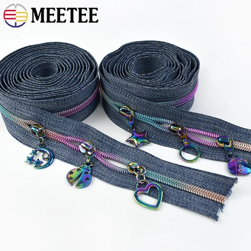 1/2/3/5M Meetee 5# Nylon Zipper Tapes & Zippers Sliders Bag Jacket Clothing Zips Roll Closures Zip Reapirt DIY Sewing Accessory