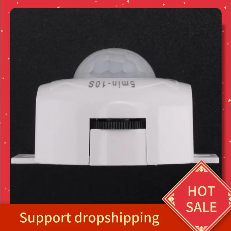 

B44C 5X PIR Infrared Motion Sensor Detector DC5-24V Auto On Off Timer Switch LED Light Body PIR Motion Sensor Lamp(White)