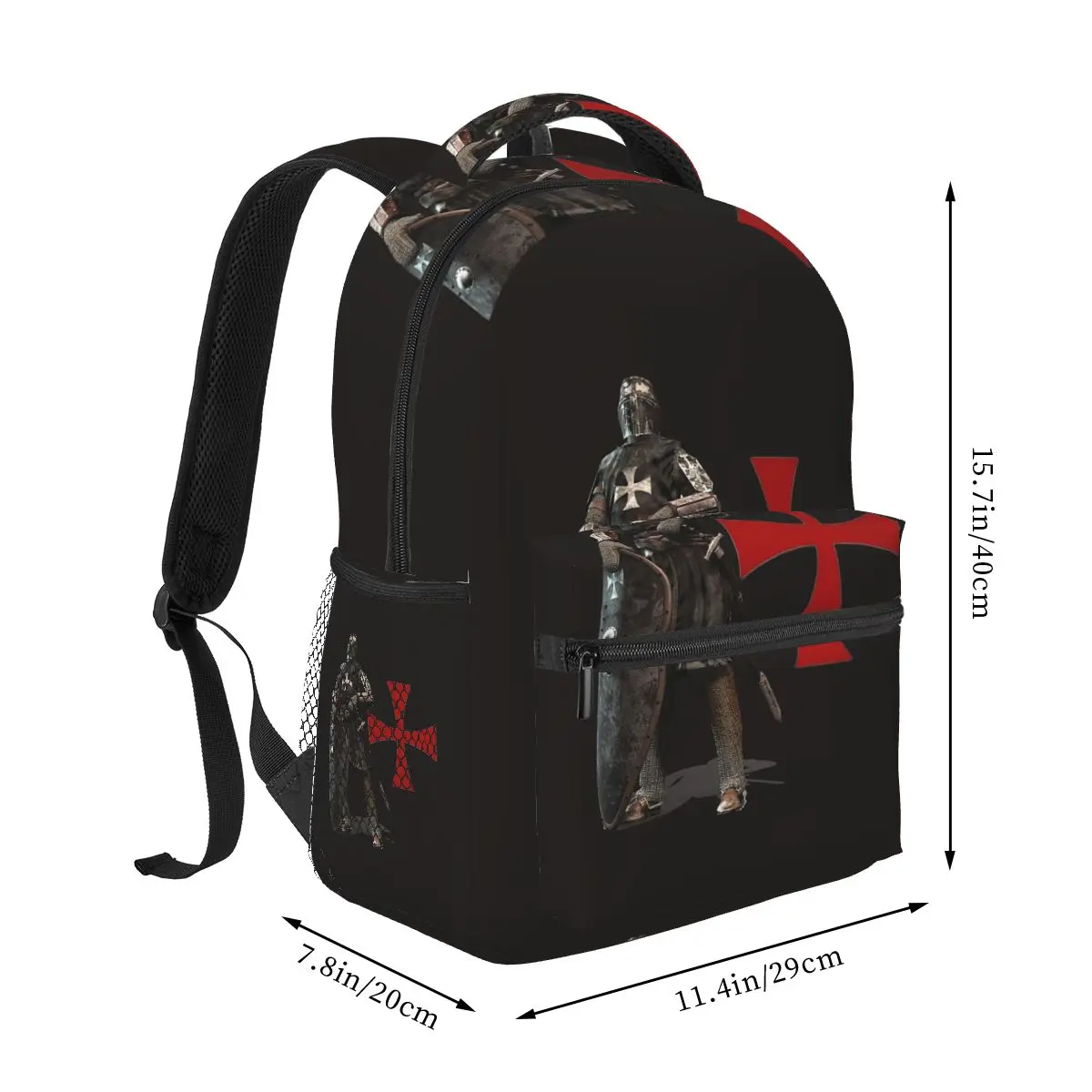 Knights Templar Cross Shield Symbol Medieval Sword Emblem Secret Order Backpack Student Boys Girls BookBag Laptop Shoulder Bags