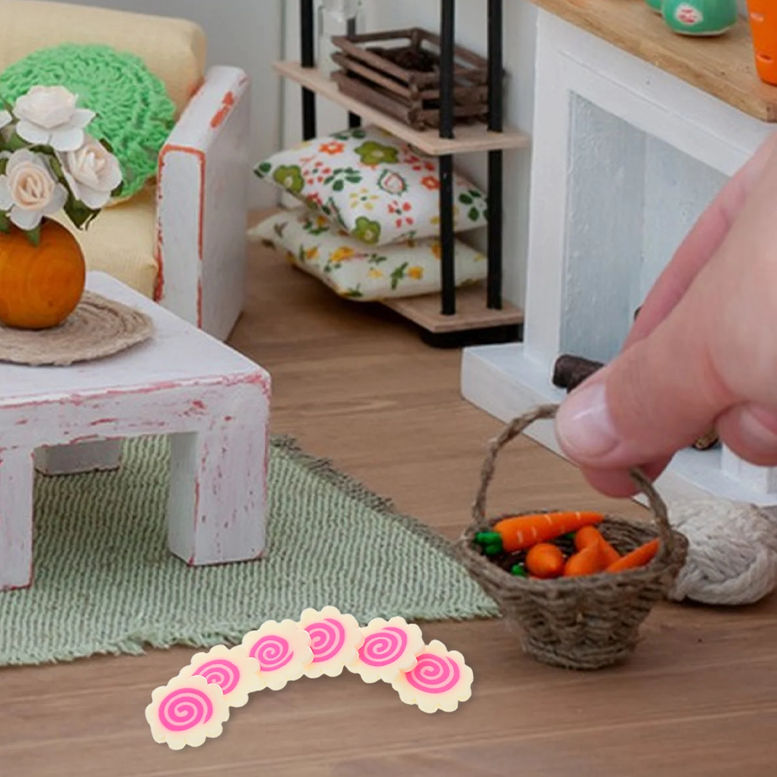 1 confezione realistica mini torte di pesce fette di argilla morbida decorazione alimentare giapponese per casa delle bambole nail art artigianato fai da te ciondoli modellazione forniture