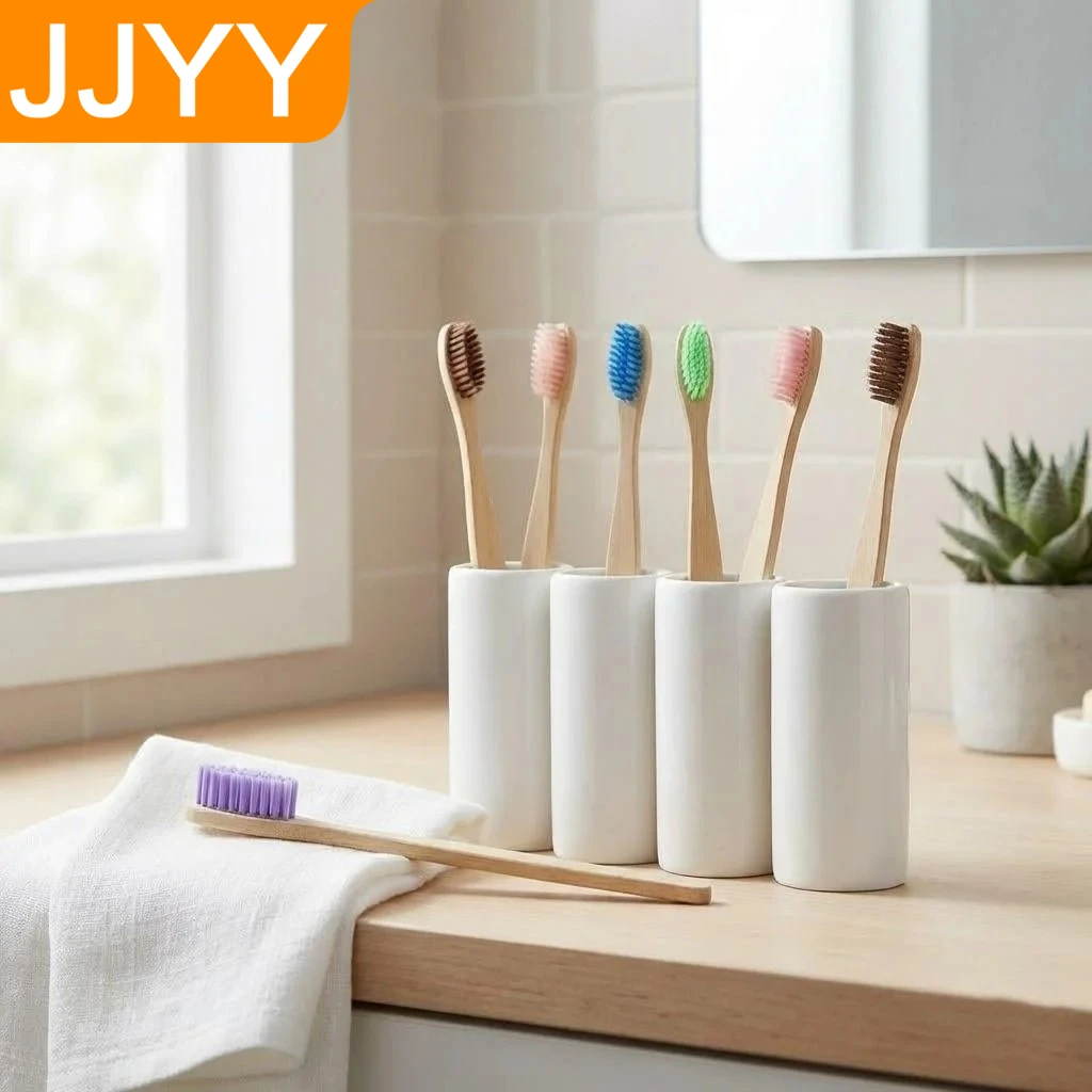 

Экологичная бамбуковая зубная щетка с мягкой щетиной, антибактериальная, для ухода за полостью рта, для взрослых, натуральные бамбуковые зубные щетки