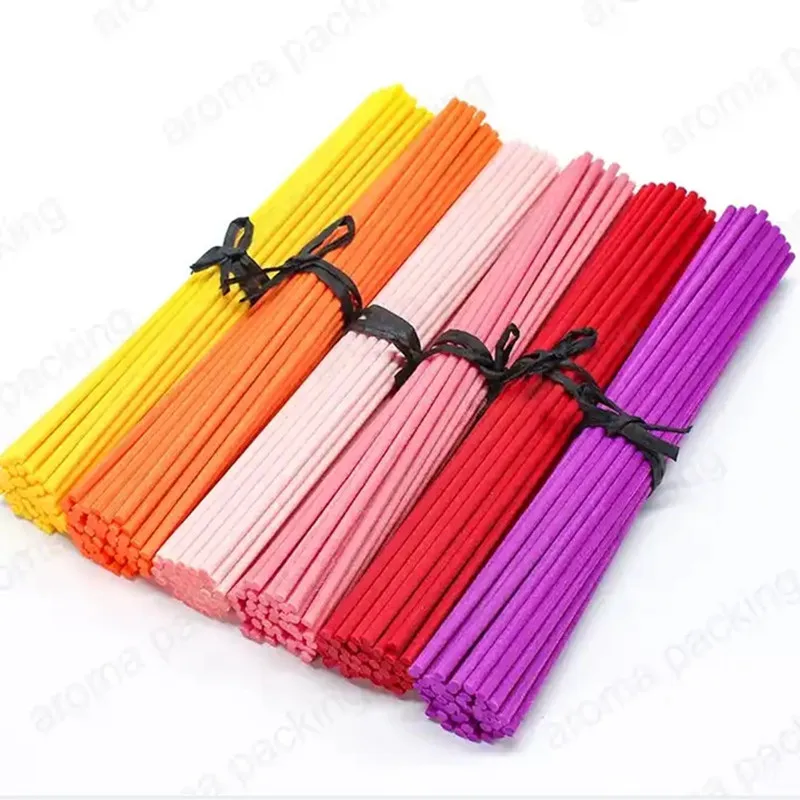 500Pcs L19cm X 3mm Reeds Diffuser Replacement Refill Sticks for Home Decor, Colorful, Fire Free, Aromatherapy Fiber Sticks,