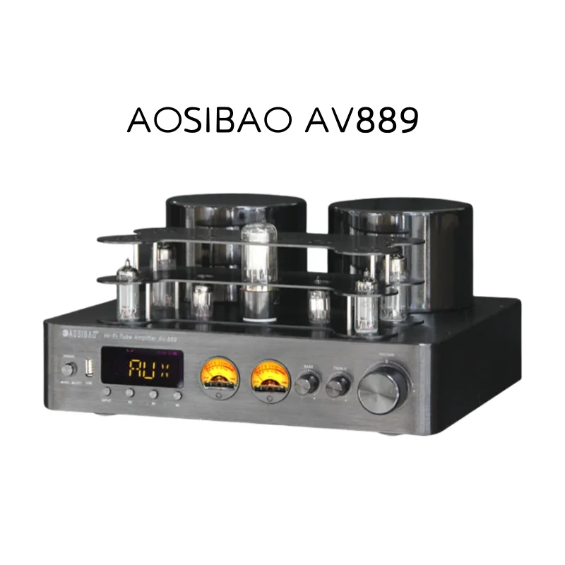 

AOSIBAO AV889 Bluetooth 5.0 HiFi Vacuum Tube USB High-Power Fever Tube Amplifier Vacuum Tube Retro Home Amplifier 200W+200W