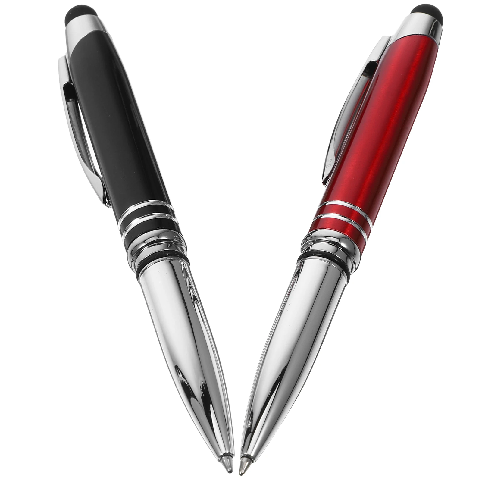 

4Pcs LED Ballpoint Pen Metal Body Smooth Writing Ballpoint Pens Replaceable Refill Touch Screen Nurses Office Home