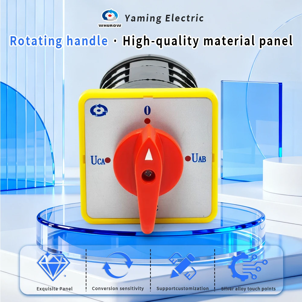 Manual Transfer Rotary Cam Switch LW5-16YH3/3 16A 4 Position Voltage Selector Silver Contact 3 Levels Circuit Conversion Switch