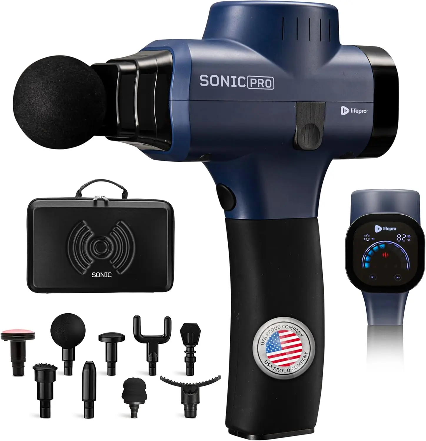 

Deep Tissue Massage Gun with Heat, 10 Speeds 9 Heads, Percussion Massager for Athletes Back Legs Arms
