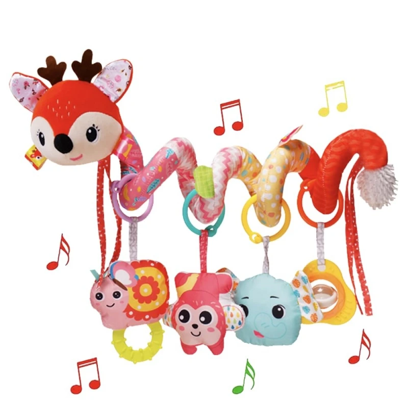 Juguetes Colgantes Para Cuna De Peluche – Espiral Con Rana Y Abeja Para Bebés De 0 A 12 Meses