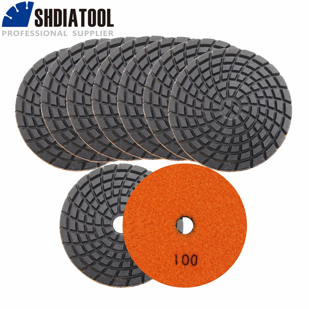 SHDIATOOL 12pcs 4inch Diamond Resin Bond Concrete Floor Renew Polishing Pads Dia 100mm Sanding Discs Repairing For Beton