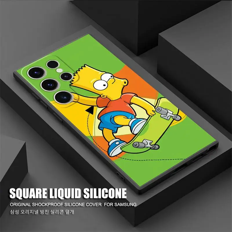 The-Simpsons Homer Marge Bart Maggie Phone Case for Samsung Galaxy S23 Ultra S22 S21 FE S20 S10 S10E Note 20 10 Plus Coque