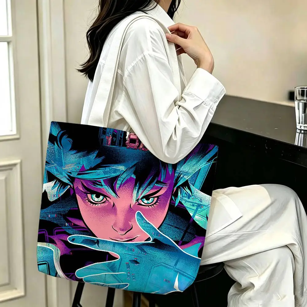 The Gh-ost in the Shell  Printed Canvas Tote Bag Shoulder Bag Commuter Mommy Shopping Bag