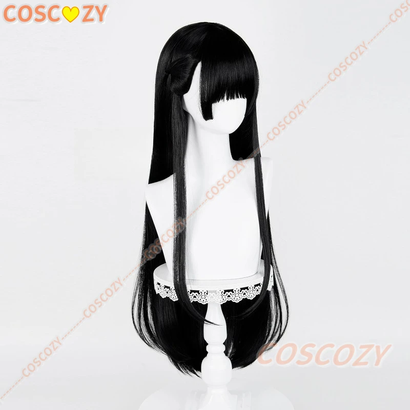 Jogo wuwa wuthering onda chisa peruca cosplay halloween anime festa feminino roleplay longo preto perucas retas