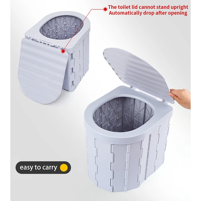 Portable Folding Toilet With Lid Travel Commode Car Potty Vehicular Urinal Toilet Seat For Outdoor Camping Travel