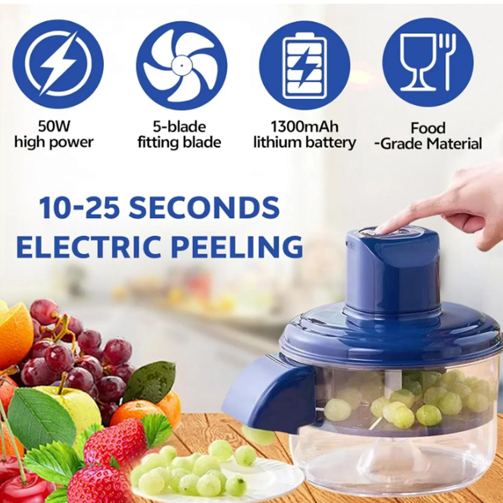 

Electric Grape Peeler Electric Grape Peeling Machine Rechargeable Automatic Fruit Peeler Grape Skin Remover Tool for Kitchen