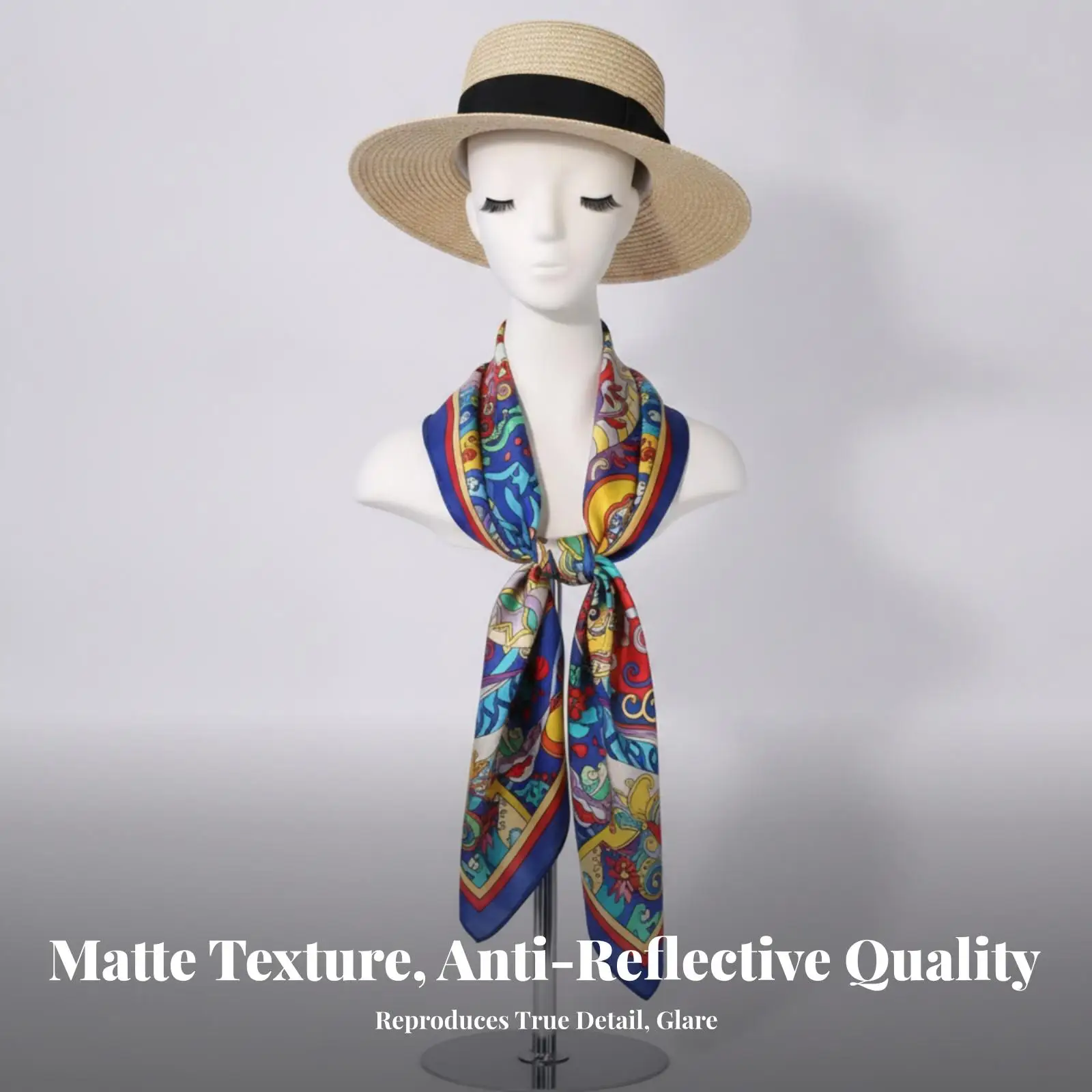 Mannequin Head with Shoulders Long Neck Head Bust Smooth Finish