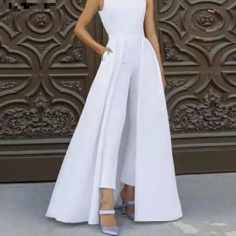 Jupe de Patients en Satin avec Poignées Amovibles, Longueur au Sol, Train de Mariage, Blanc Ivoire, Accessoires Parfaits pour Robe de Mariée, sur Mesure