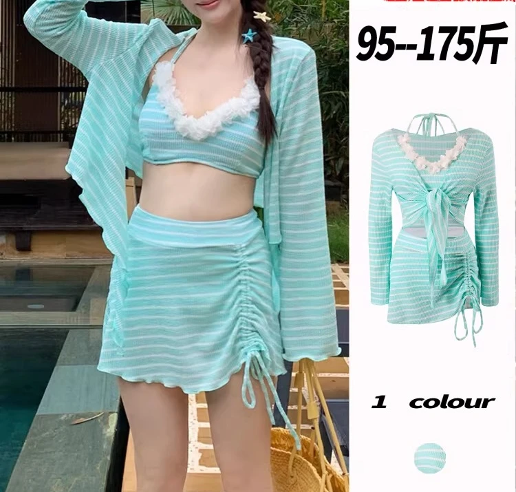 2026 New Plus Size 5XL Women'S 3 Piece Bikini Set Triangle Cheeky Bathing Suits Cute Printing Swimsuits With Cover Up Skirt